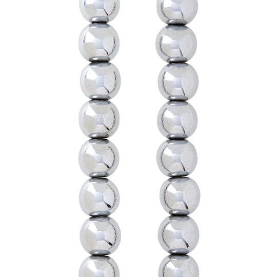 9 Packs: 24 ct. (216 total) Silver Hematite Round Beads, 10mm by Bead Landing™